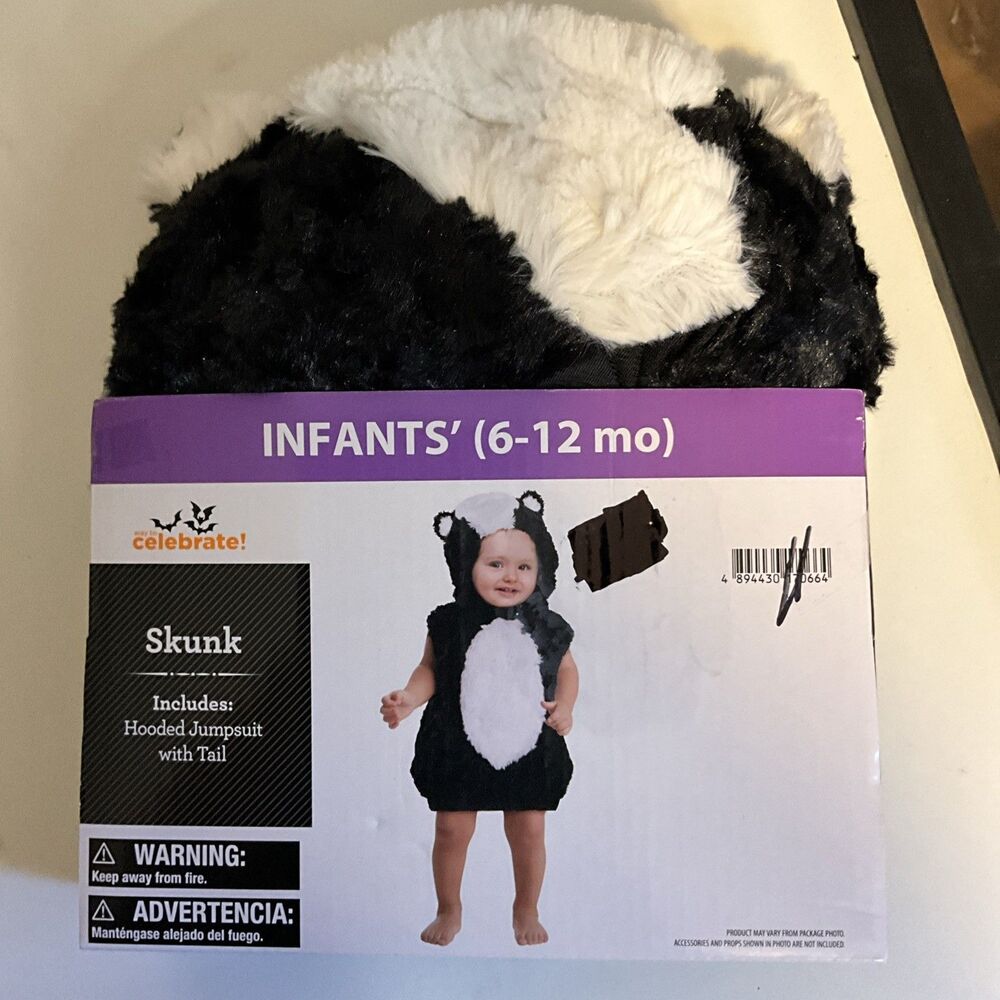 Infant Halloween Costume Skunk 6-12 Months New